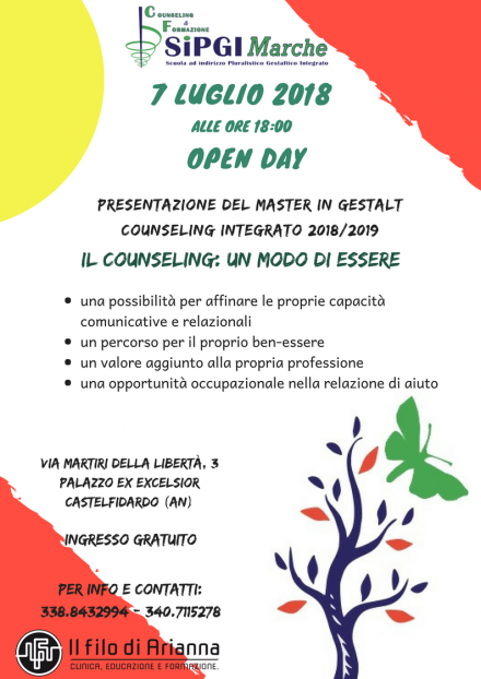 OPEN DAY - IL COUNSELING: UN MODO DI ESSERE. Presentazione Master in Gestalt Counseling Integrato