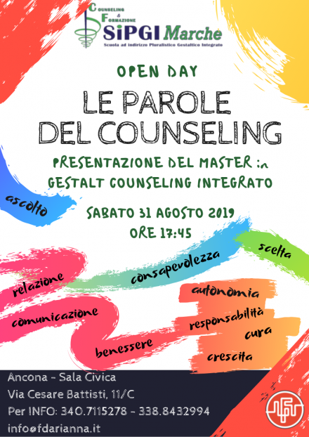 OPEN DAY - IL COUNSELING: UN MODO DI ESSERE. Presentazione Master in Gestalt Counseling Integrato